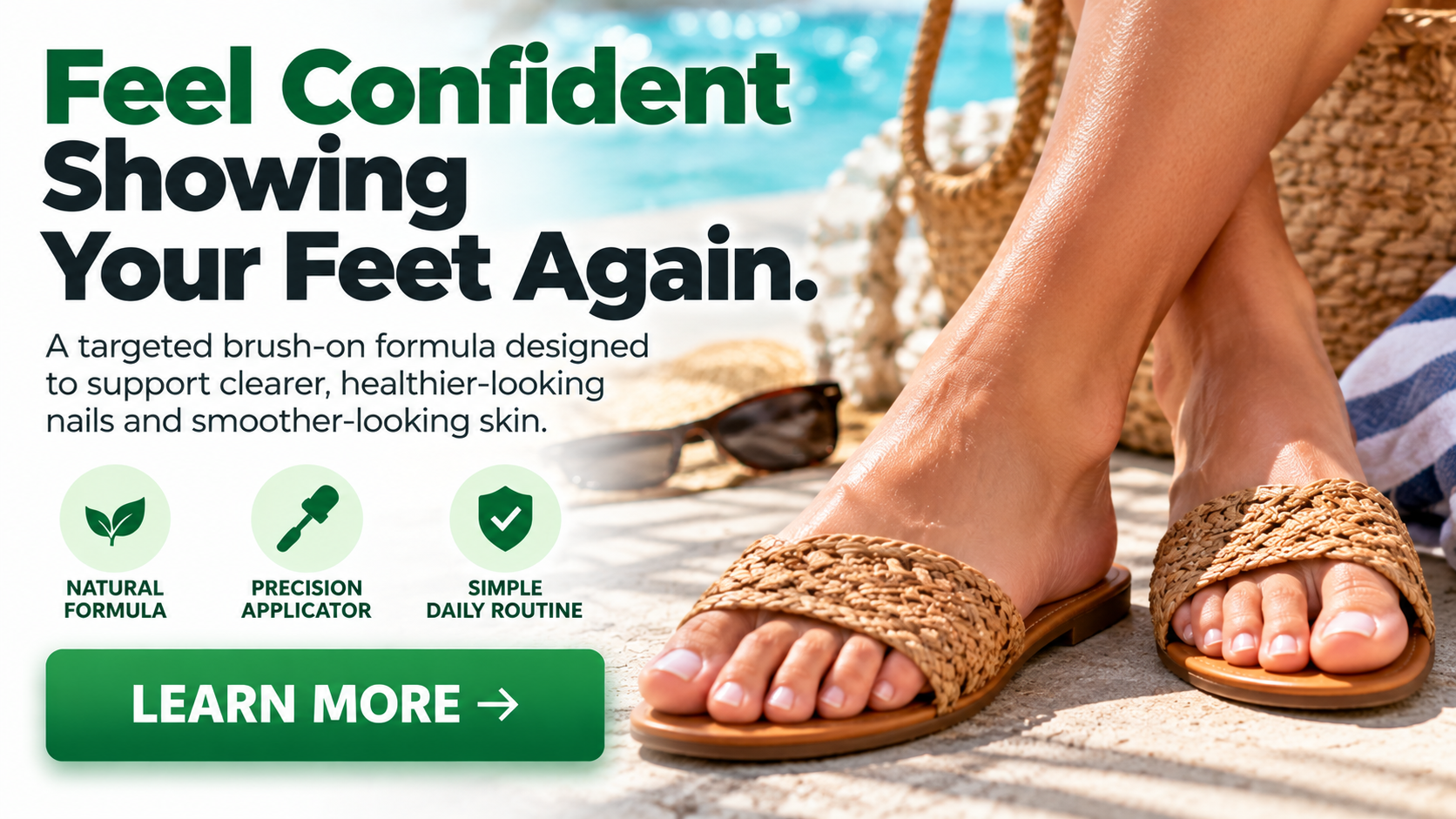 Healthy-looking feet and nail care